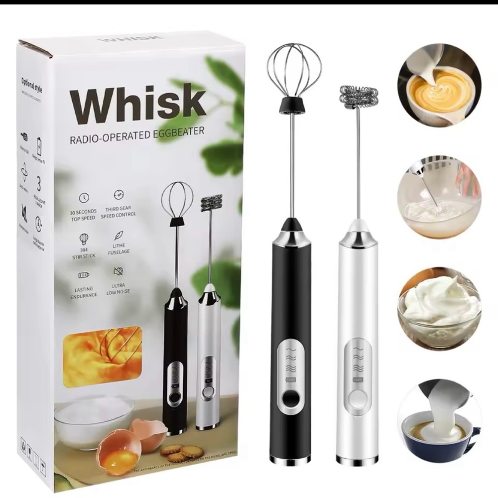 NWT Mini Electric Milk Foamer Wireless Coffee Whisk Mixer Handheld Egg usb